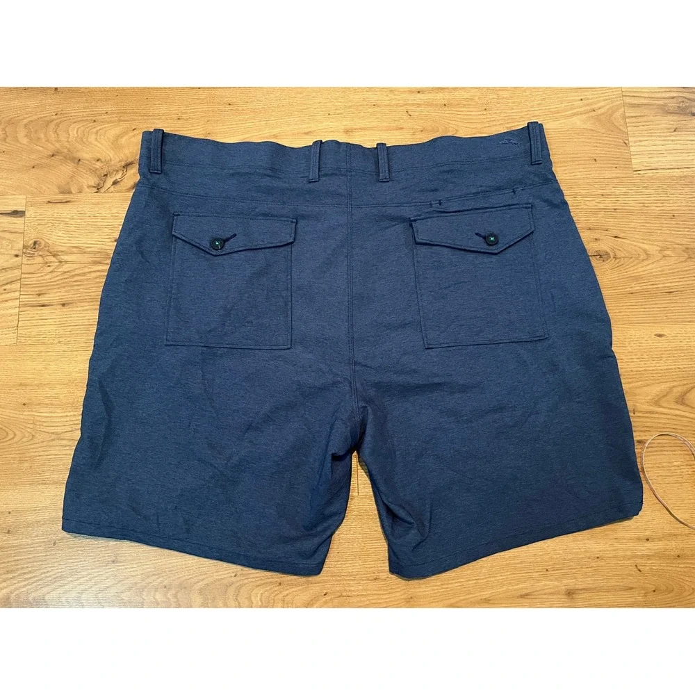 Tommy Bahama Boracay Shorts Blue Heathered Golf Flat Front Casual Logo Mens 40